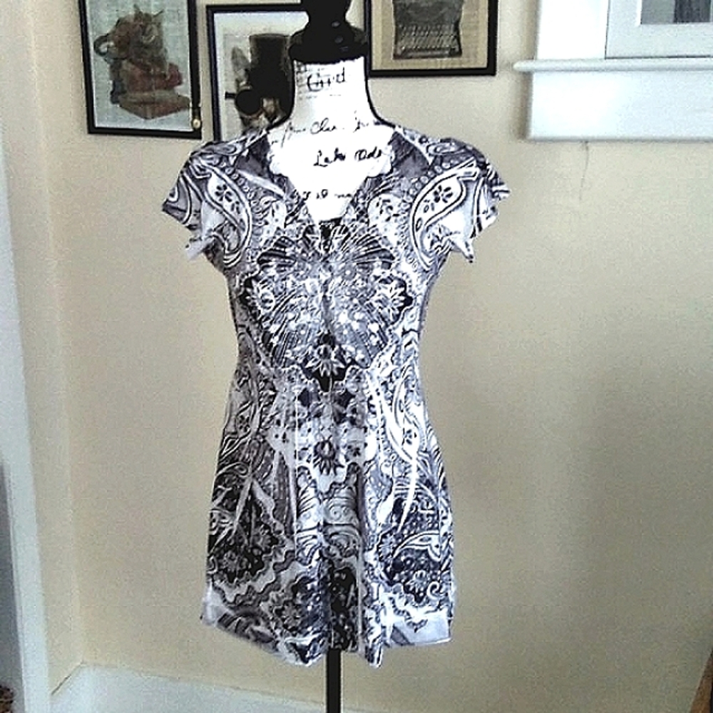 UNITY WORLD WEAR Cap Sleeve Mini Dress/Tunic (sz S)